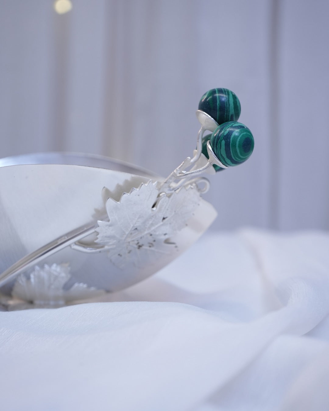 Luxury Silver-Plated Leaf Maple Boat Shaped Bowl