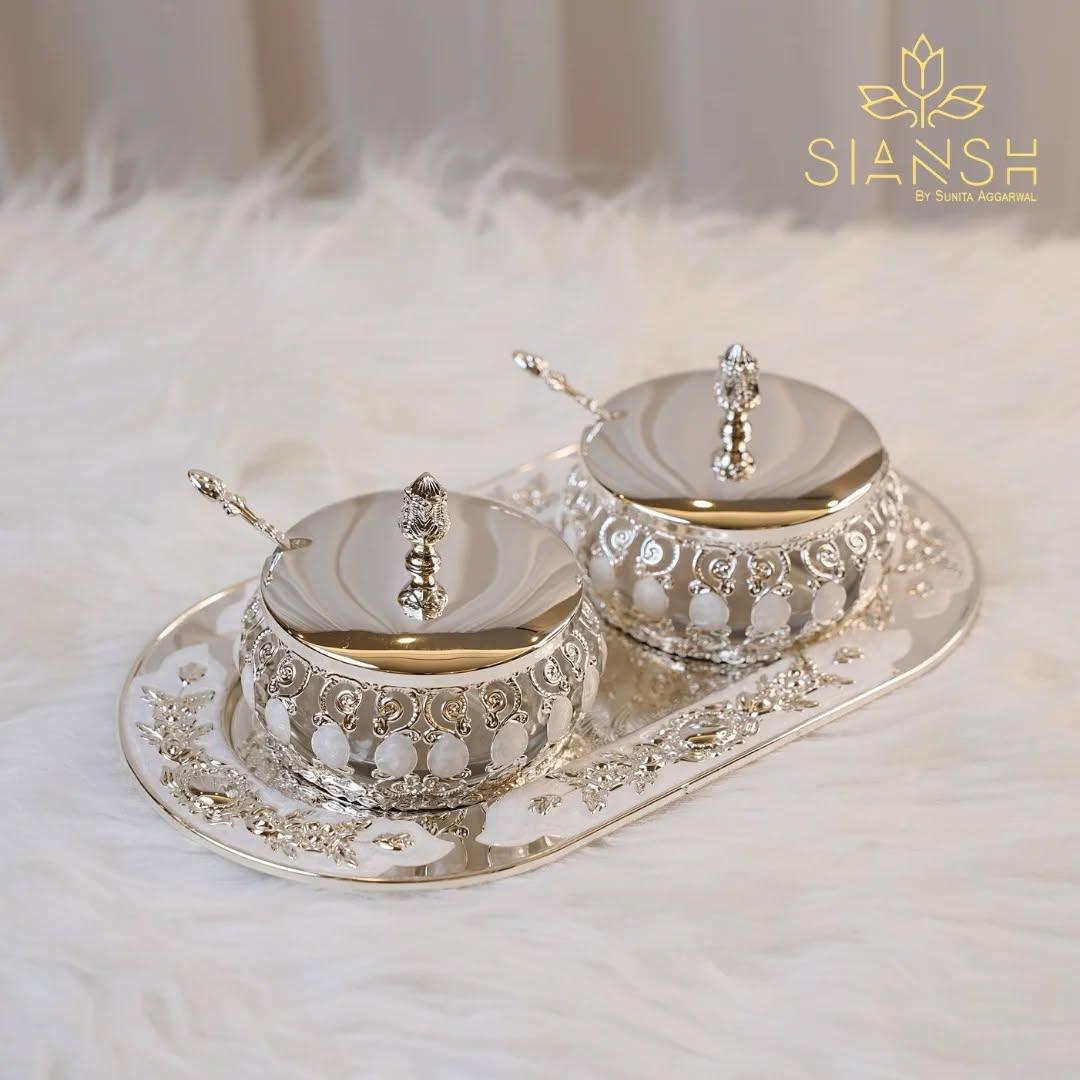 Exquisite Silver-Plated Mukhwas Bowl Set – A Timeless Luxury for Every Occasion