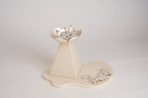 Elegant Silver Plated Lotus T-Light Stand with Plate | Siansh Home Décor