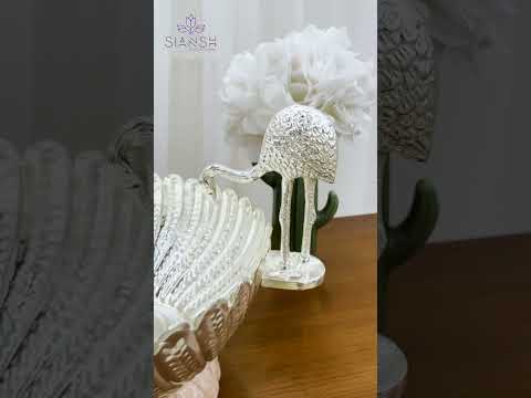 Silver Plated Flamingo Urli Bowl – Luxury Centerpiece for Weddings & Festive Décor | Siansh