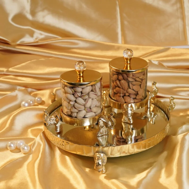 Glass Tray with Jar Sets